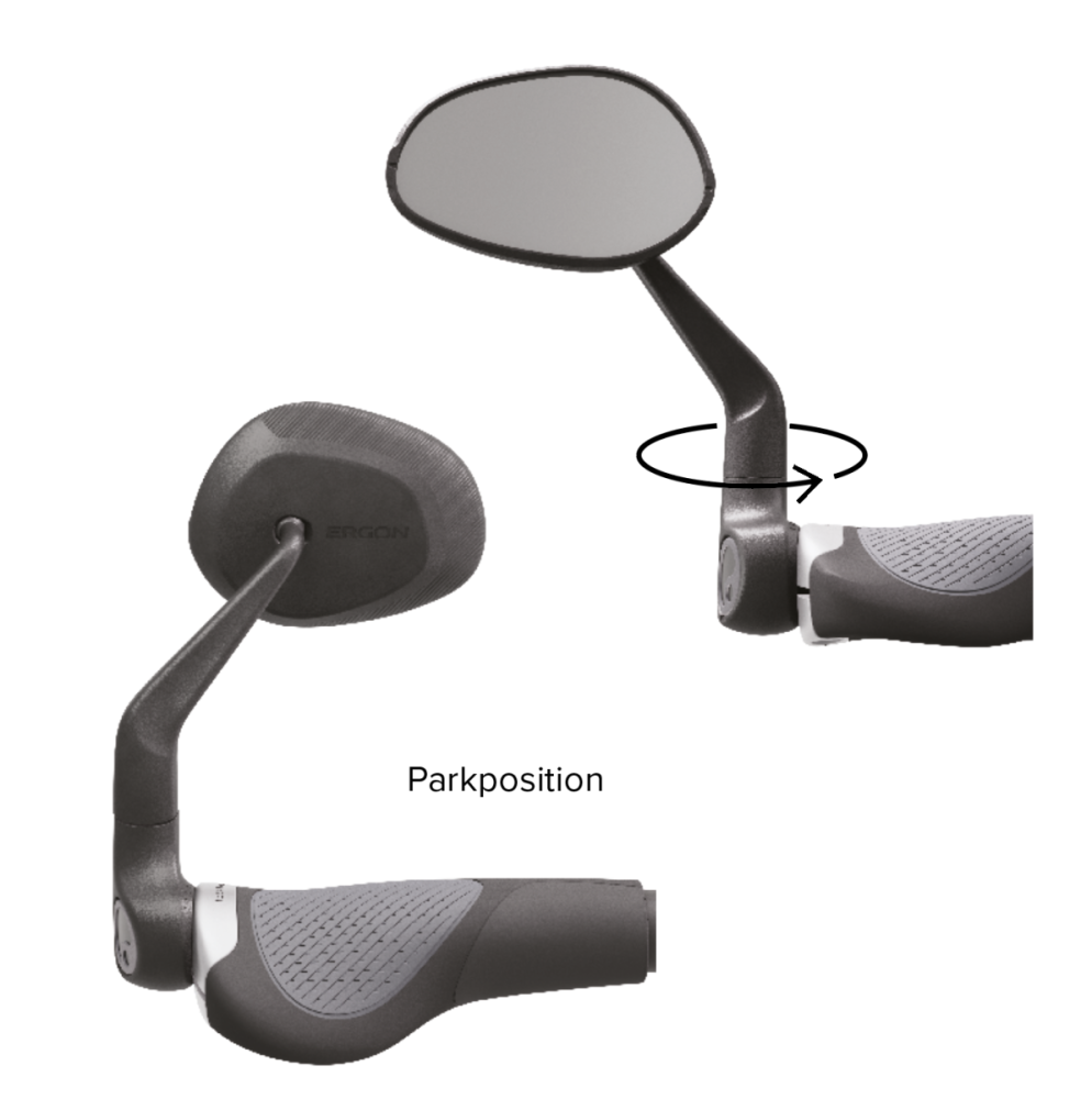 Ergon Rückspiegel RM Touring Befestigung am Lenker links black