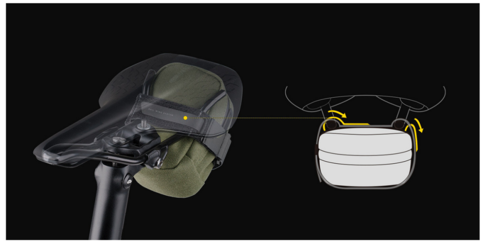 Topeak Satteltasche Elementa XS 0.2l, schwarz, Rail-Wing Strap System - Strap Mount, 10.5x7x2.7cm, 42g