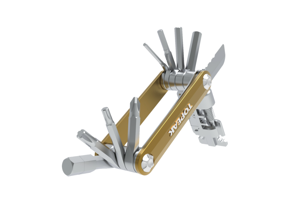 Topeak Mini P20, 20 Funktionen, mit Kettennieter, Black - mit Power Link Tool und Neoprentasche