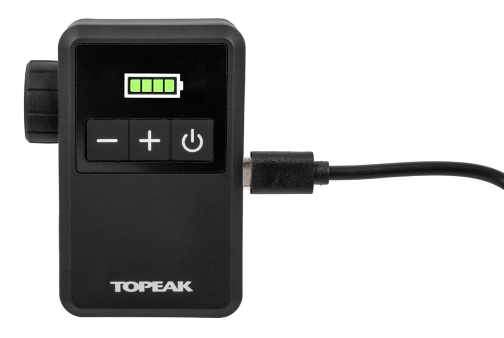 Topeak E-Booster Digital Mini - Elektronische Pumpe, OLED Display, max 120psi